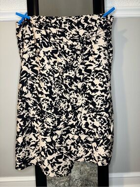 Ava & Viv Black and Cream Floral-Print Wrap Skirt